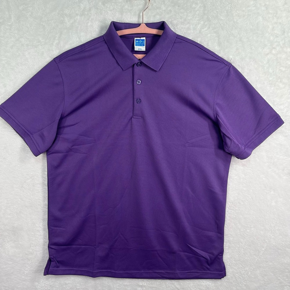 Polo Shirt Women 2XL Purple Short Sleeve Pique Knit Casual W.D.L Gaojifushi